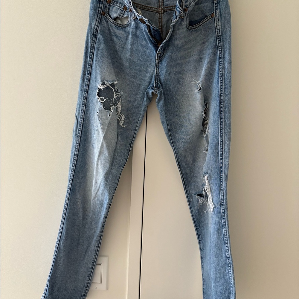 J. Crew Light Blue Denim Jeans-distressed